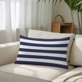 thumbnail image 3 of Blue Stripes King Size Pillow Cover, Pillowcase Protectors with Zipper, Breathable Decorative Throw Pillow Case Cover, Simple Blue White Texture Pillow Shams for Couch Sofa 20x36Inch, 3 of 8