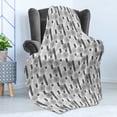 thumbnail image 4 of Floral Soft Flannel Fleece Throw Blanket, Abstract Creative Doodle Style Blossoms and Striped Leaf, Cozy Plush for Indoor and Outdoor Use, 50" x 70", Pale Grey White, by Ambesonne, 4 of 5