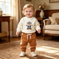 thumbnail image 5 of UAYOTSE Baby Boys 2 Piece Outfit Cowboy Embroidery Sweatshirt Jogger Pants Toddler Fall Set Size 12-18 Months, 5 of 7