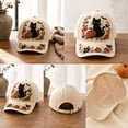 thumbnail image 4 of Fall Embroidered Baseball Cap,Vintage Black Cat Pumpkin Floral Adjustable Trucker Hat,Casual Holiday Accessory for Women Men, 4 of 7