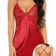 thumbnail image 2 of Vestido de lencería Nikou con espalda cruzada escote en V profundo suave elegante encaje rojo XL, 2 of 12