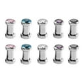 thumbnail image 5 of 10 Pieces Stainless Steel Plug Tunnels Gem Stretcher Expander 6g-00g 4mm, 5 of 10