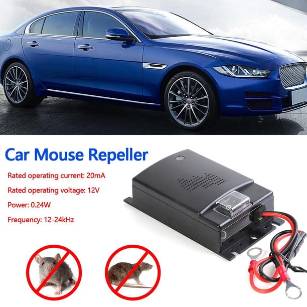 Ahuyentador ultrasónico de ratones para coche, repelente de roedores para ratas eléctricas con bahía de motor automático