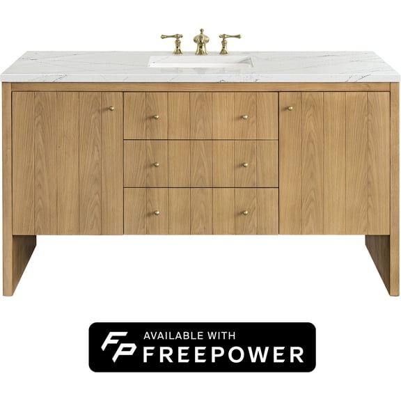 James Martin Vanities 435-V60S-LNO-FENC Hudson 60" Free Standing Single Basin Poplar Wood