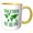 Yellow/White, variant on 3drose, Image of Words Together We Are One with World Map, 15oz Two-tone Green Mug