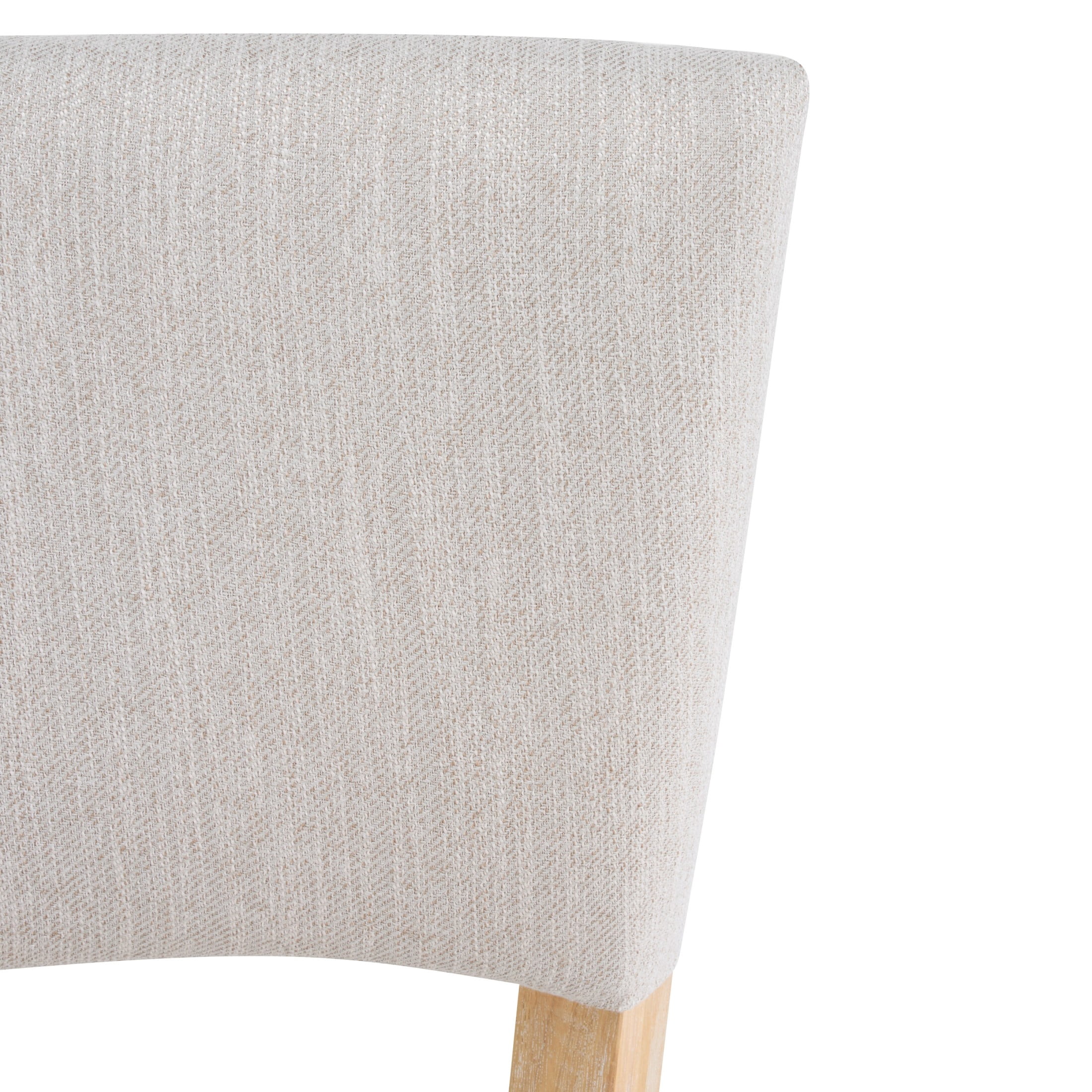 Christopher Knight Home Mid-Century Upholstered Wood Armless Dining Chairs, Beige+Natural, Set of 6