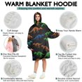 thumbnail image 5 of Wearable Oversized Blanket,Black Cartoon Colorful Dinosaurs Skeletons Pattern Wearable Blanket Hoodie for Adults,Cozy Hooded Blankets with Super Pockets,Super Warm Fuzzy Pullover for Women & Men, 5 of 6