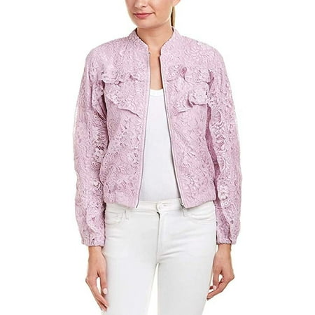 Nanette Nanette Lepore Women's Lace Ruffle Jacket, Sugar Plum, 8