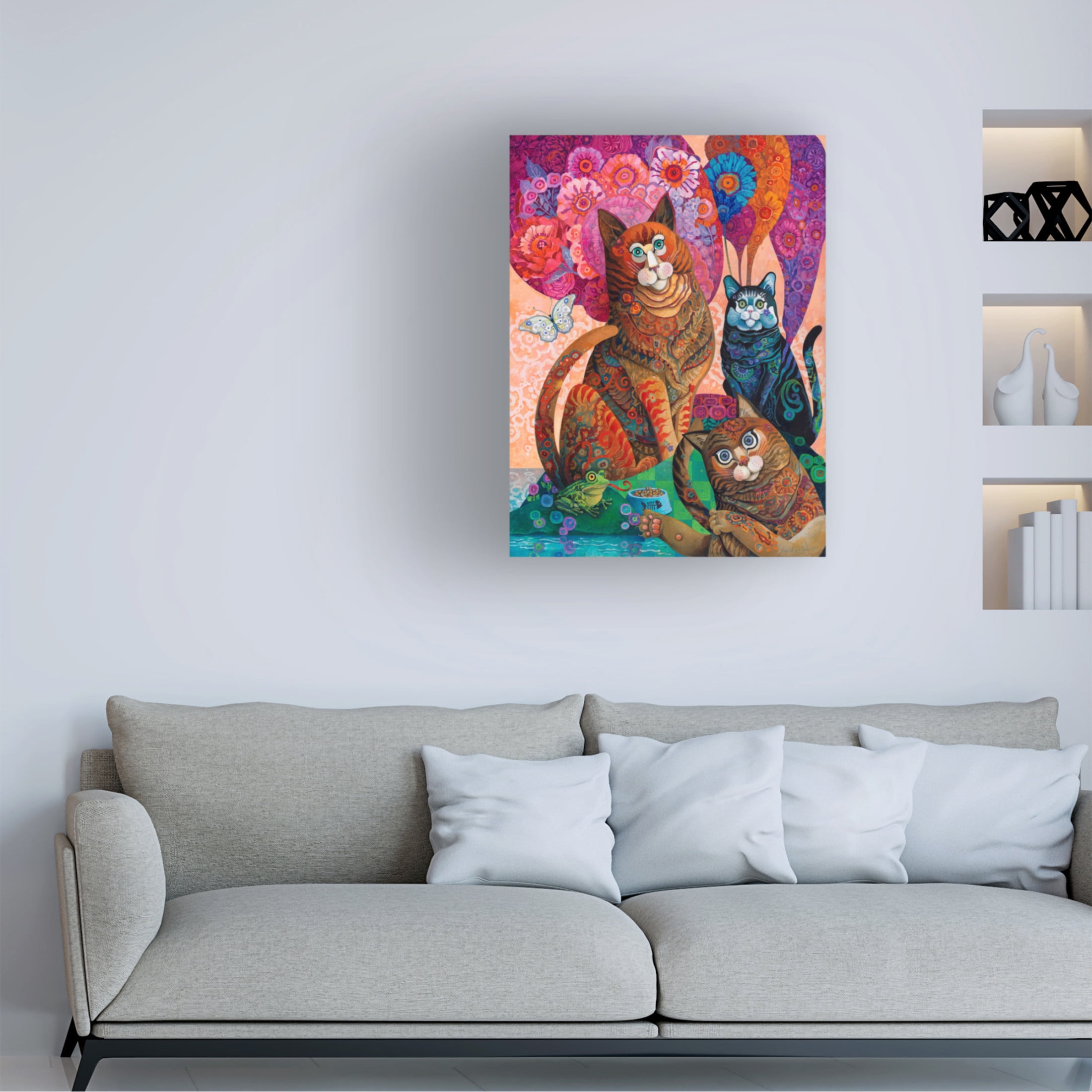 Canvas Wall Art - David Galchutt 'Feline Fotobomb' Wall Art for Living Room, Bedroom, or Office Décor by Trademark Fine Art - 18 x 24 Inches