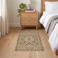 thumbnail image 3 of ODIKA 2'x3' Ultra-Soft Accent Mat, Abstract Contemporary Structured Showcasing Balanced Neutral None Washable, Bare feet friendly, Easy Care Indoor rug for Bedside, Footrest, 3 of 7