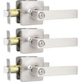 thumbnail image 1 of Brushed Nickel Door Handles Nickel Door Lever Privacy Use Door Lock Set Interior Bathroom/Bedroom Door Handle Satin Nickel Reversible for Left Right Sided Doors, 1 of 8