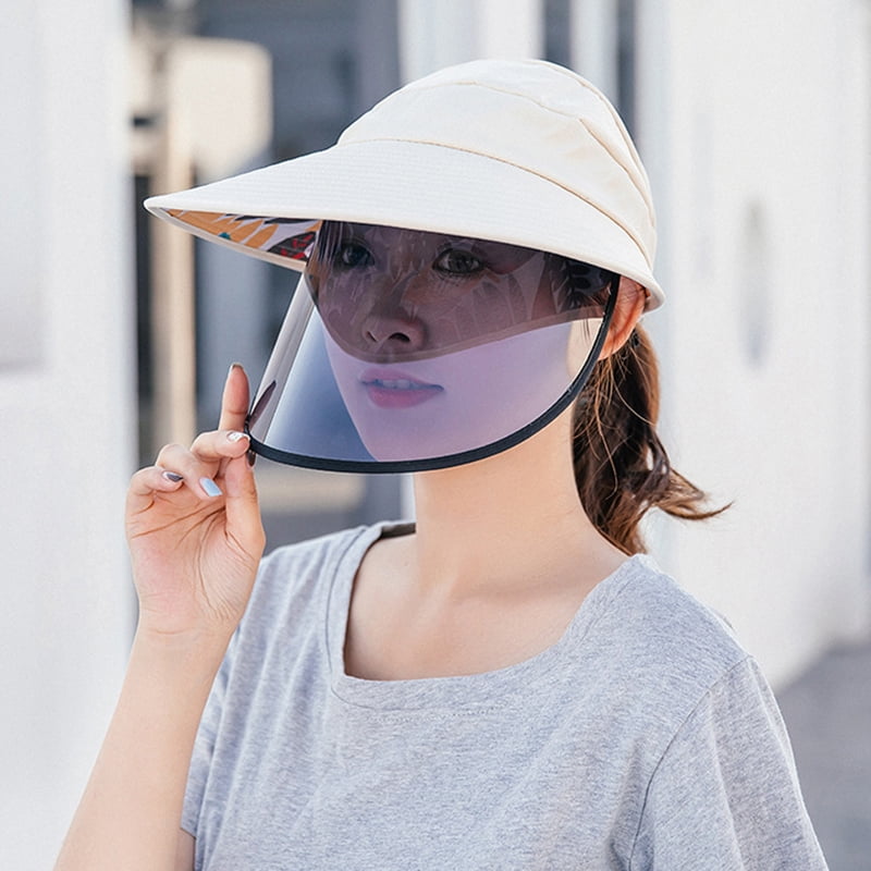 Sun Visor Hat Full Face Cover Safety Shield Eye Protect UV Cap Wide Brim New - Main Image