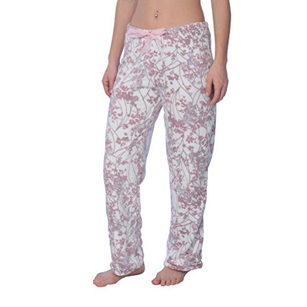 Active Club Women's Warm Printed Cozy Plush Lounge Pajama Pants (X ...