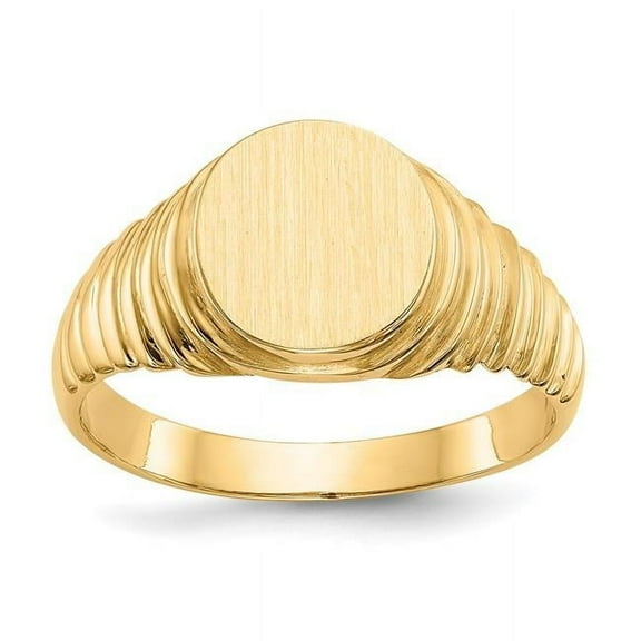 14k 10.5x9.5mm Open Back Mens Signet Ring R256