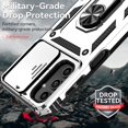 thumbnail image 6 of Ancove for Samsung Galaxy A32 5G Rugged Case with Ring Holder Kickstand,Military Grade [Support Magnetic Car Mount] Heavy Duty Shockproof Proetctive Phone Cover Case,Silver, 6 of 8