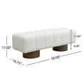 thumbnail image 6 of Christopher Knight Home 50" Ottoman Bench with Boucle Upholstery and Wood Legs, White Fabric, 6 of 8