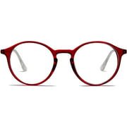 Retro Round Blue Light Blocking Glasses for Women Men TR90 Eyewear Frame Computer Gaming Glasses
