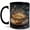 Black, variant on Magical Moon Tea 11oz Ceramic Mug, Celestial Teacup Art