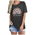 thumbnail image 1 of TSADFHJI Hauts Mignons pour Femmes Manches Longues Imprimé Col Rond Coton Bio T-Shirt Manches Courtes Tee L Gris Foncé, 1 of 4