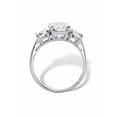 thumbnail image 2 of PalmBeach Jewelry 3 TCW Round White Cubic Zirconia 3-Stone Bridal Engagement Anniversary Ring in Platinum-plated Sterling Silver, 2 of 5