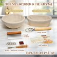 thumbnail image 2 of Ohuhu Sourdough Bread Starter Kit & Banneton Proofing Basket, All-in-One Set with 9" Round & 10" Oval Baskets & Tools to Bake Perfect Artisan Loaves, 2 of 7