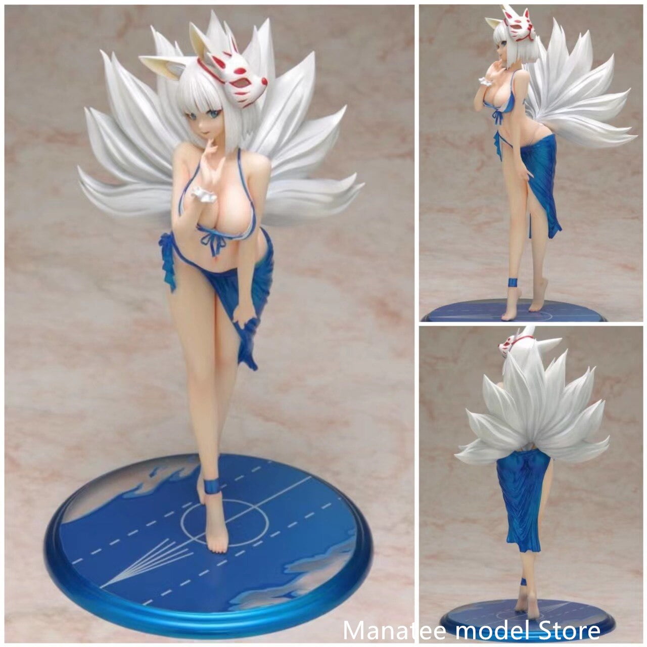 100% Original:Azur Lane Kaga swimsuit style 24cm PVC Action Figure