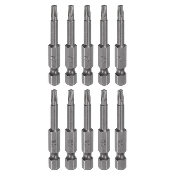 Uxcell TS20 Magnetic Security Star 5 Point Torx Screwdriver Bit 1/4" Hex Shank 2" Length Screw Driver, 10 Pack