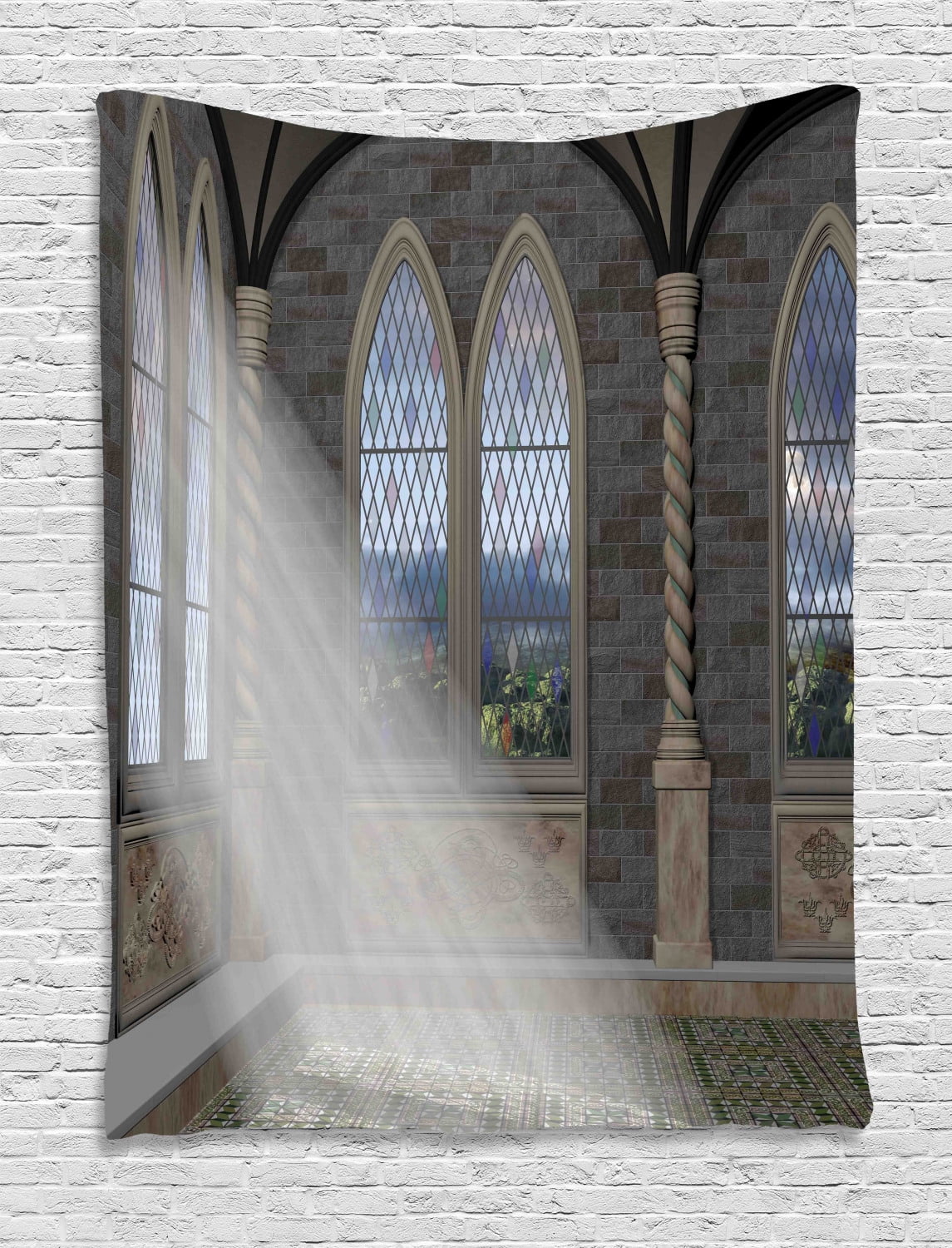 Fantasy Tapestry, Crepuscular Rays Streaming Through Stained Glass