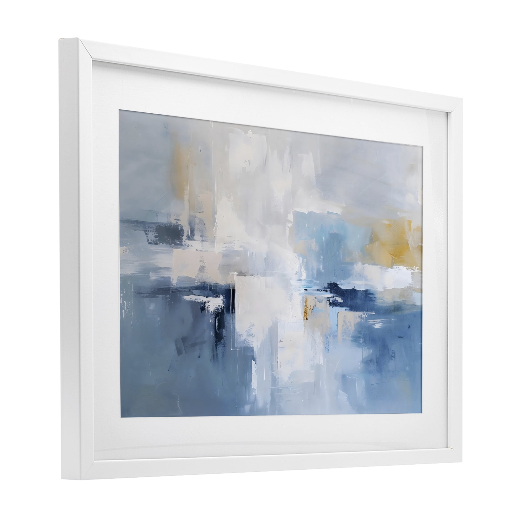 Stupell Industries Blue Sea Mist Horizon White Framed Print Under Glass, design by Creative Studio
