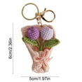 thumbnail image 3 of PEIBang Handmade Crochet Flower Keychains,Cute Knitted Floral Bouquet Pendant Car Accessories,Valentine's Gifts for Women Mom, 3 of 6
