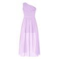 thumbnail image 3 of YONGHS Flower Girls One Shoulder Beaded Chiffon Bridesmaid Romper Dress Wedding Prom Party Gown Lavender 6, 3 of 6