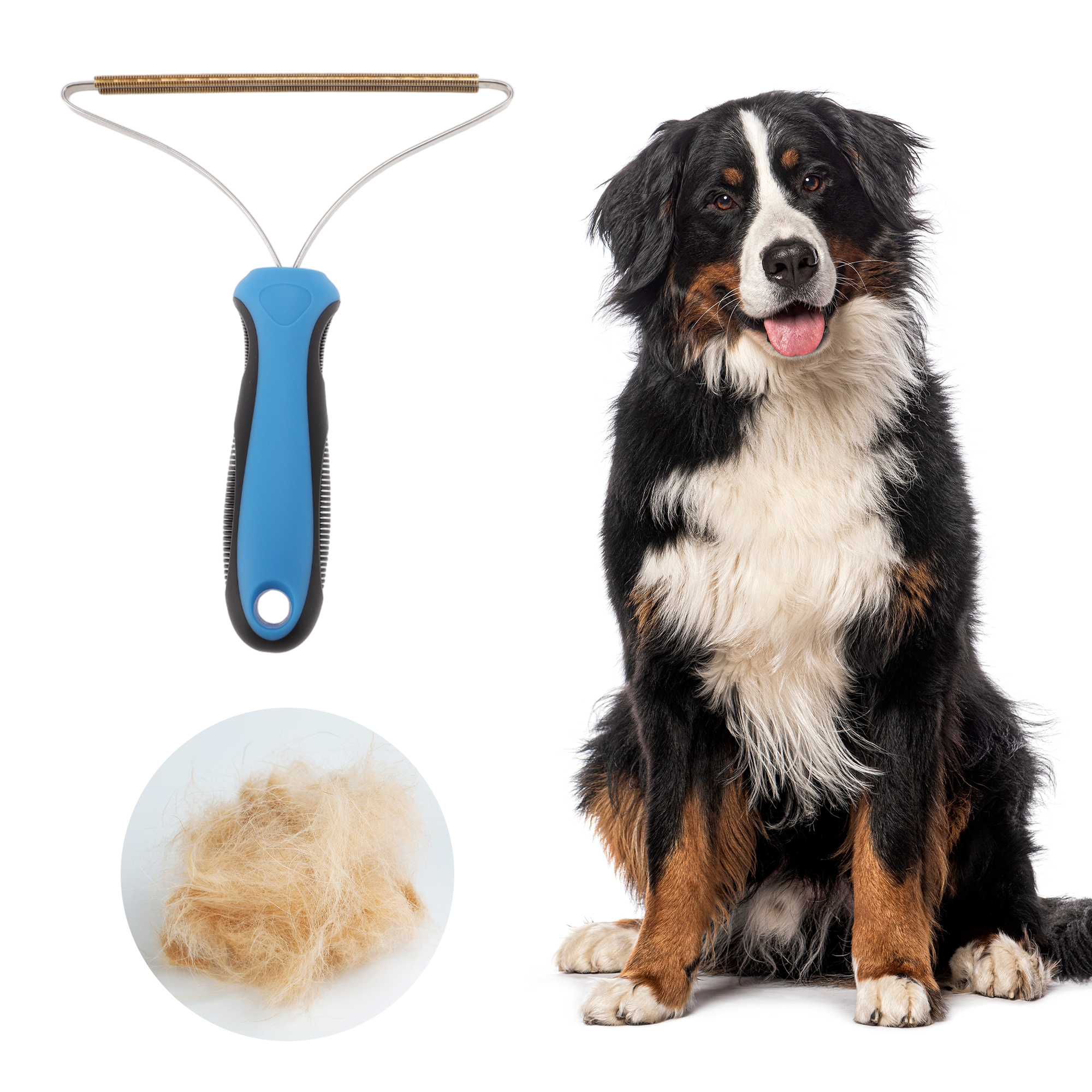 Unique Bargains Multifunctional Pet Hair Remover for Dog for Cat Blue 1 Pc