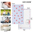 thumbnail image 2 of Blue Striped Strawberry Pattern Bath Towel 100% Cotton Soft Thick High Absorbency Hand Face Towel Single Pack 16x28in, 2 of 7