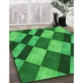 thumbnail image 3 of Ahgly Company Tapis Rectangulaire Lavable en Machine Intérieur Vert Transitionnel, 6 Pieds x 9 Pieds, 3 of 7