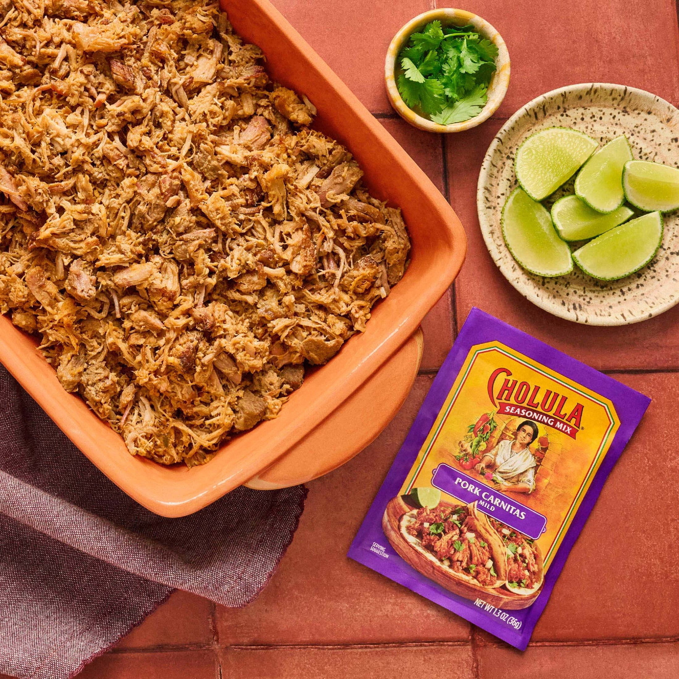 Cholula Pork Carnitas - Mild Seasoning Mix, 1.3 oz Bag