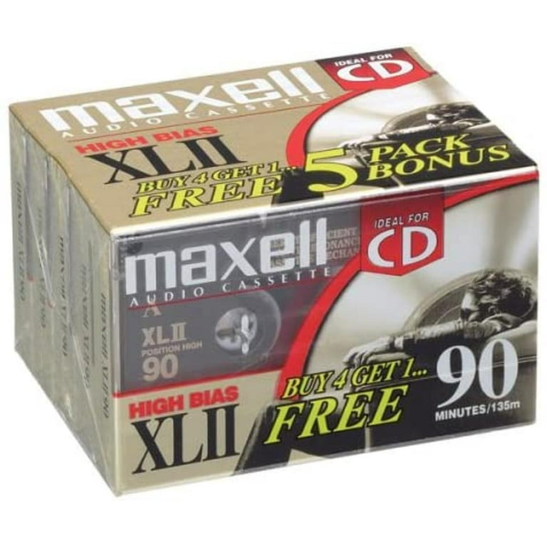 Xlii 90 High Bias Audio Cassette Tape -5-Pack, An excellent mid-performance  tape By Visit the Maxell Store 