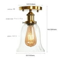 thumbnail image 2 of FSLiving RV Bell Wall Light with Zipper Switch 12V Gold RV Decorative Light RV Ceiling Light Hallway Light Ceiling Mount, E26 2700K Bulb Included Industrial Semi Flush Mount for RV Camper - 1 Light, 2 of 6