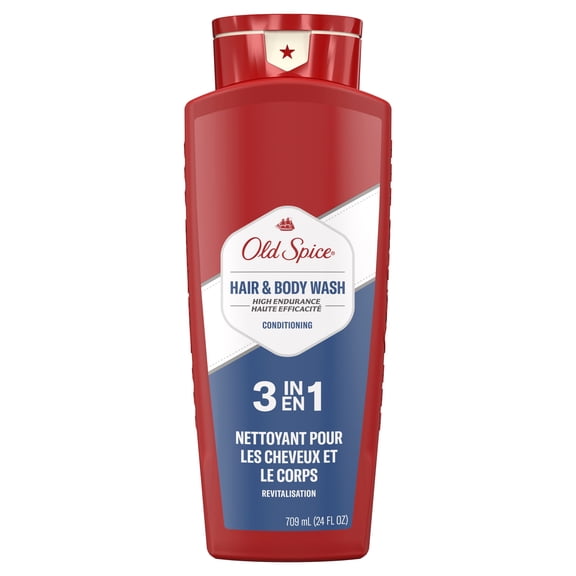 Old Spice Men's 3-in-1 Shampoo Conditioner & Body Wash, High Endurance, 24 fl oz