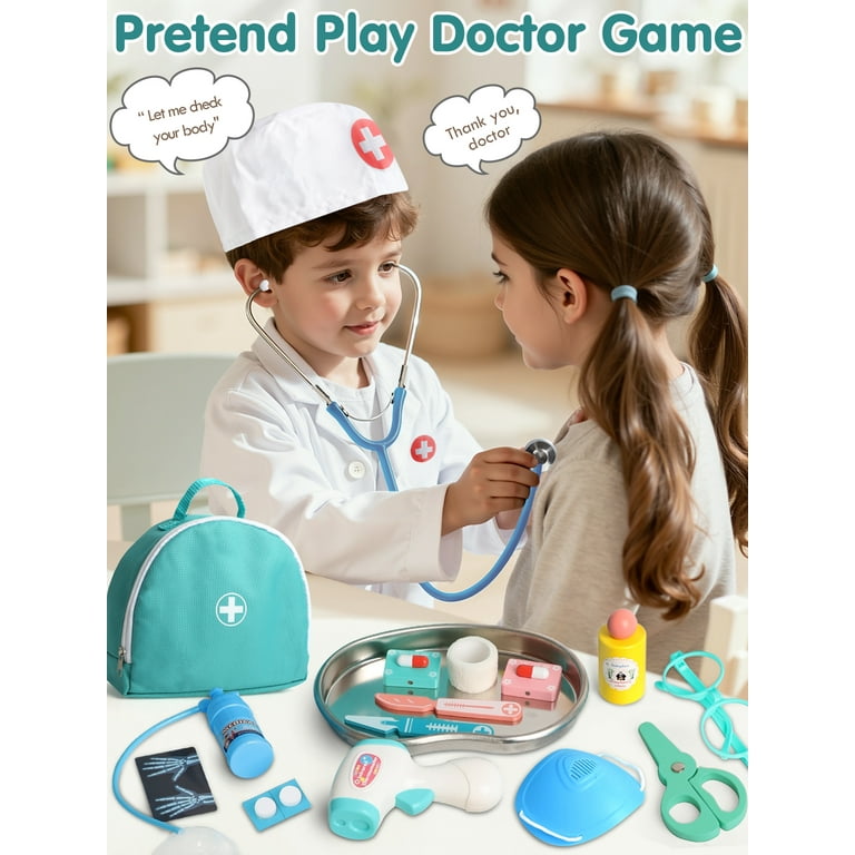 Lehoo Castle Wooden Kids' Playing Doctor Kit 36PCS Educational