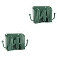 thumbnail image 4 of Wosthever Caja de almacenamiento de cactus montada en la pared Soporte organizador sin perforaciones para el hogar Verde oscuro 2Conjunto, 4 of 6