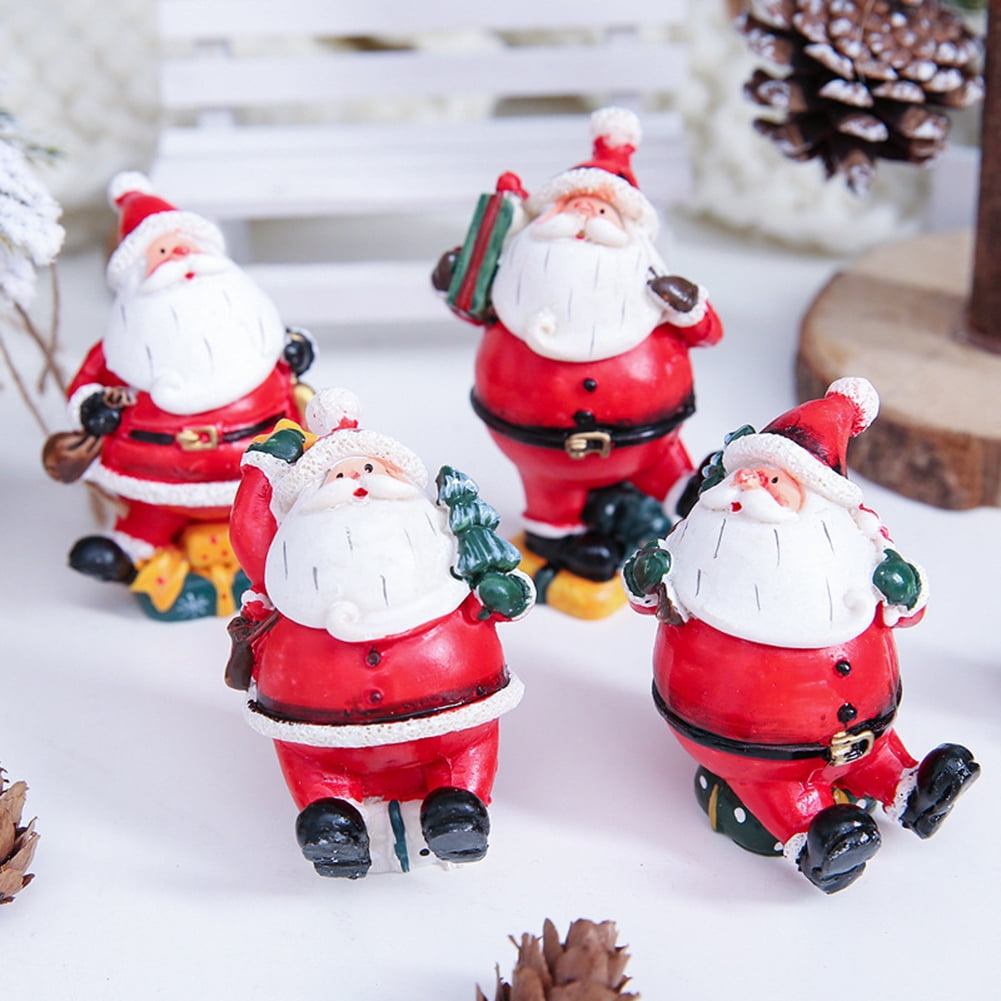 Dollhouse Miniature Christmas Resin Santa's & St.Nick Set 6 Vintage Ornaments 