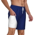 thumbnail image 3 of Gaeub Navy Blue Mens Swim Trunks Stretch Beach Shorts Quick Dry for Men Swim Shorts Swimwear with Pockets- 3X-Large, 3 of 9