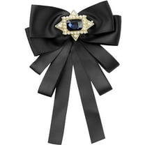 INSPIRE CHIC Women's Bow Tie Bow Brooch Vintage Rhinestone Ribbon Solid Color