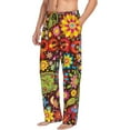thumbnail image 2 of Balery Men'S Hippie Peace Love Pants,Sleepwear Pants,Pajama Pants,Pj Bottoms Drawstring And Pockets-Medium, 2 of 9
