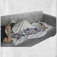 thumbnail image 6 of Letter D Soft Flannel Fleece Throw Blanket, Creatures Flying Monarch Butterflies Fragility Grace Pattern, Cozy Plush for Indoor and Outdoor Use, 50" x 70", Multicolor, by Ambesonne, 6 of 6