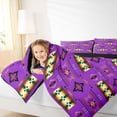 thumbnail image 3 of jejeloiu Vibrant Tribal Twin Comforter Sets For Girls,Bohemian Print Bedding Set,Purple Multicolor,Black Reversible,2-Piece,1 Comforter and 1 Pillowcase, 3 of 7