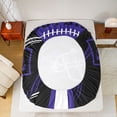 thumbnail image 5 of jejeloiu Football Game Gaming Twin Sheet Sets,Purple Black Helmet Bedding For Ball Lover 3-Piece, 5 of 7