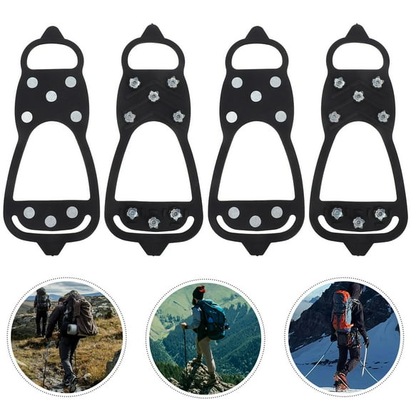 WHAMVOX 2Pcs Mountaineering Tools Ice Cleats Traction Snows Grips for Climbing Safety Protection 10.2X4.3X0.3In