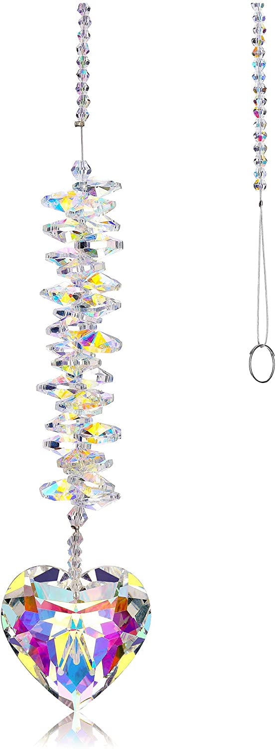 6Pc Rainbow Faceted CRYSTAL Lamp Prisms Chandelier Decor DIY Pendant SUNCATCHER 