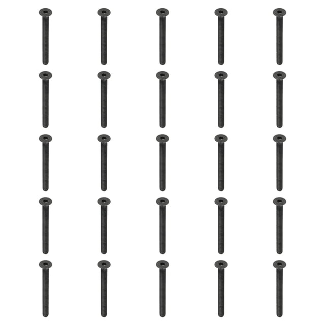 Uxcell 20 Pcs M6 x 55 mm Flat Countersunk Head Socket Cap Machine Screws Full Thread